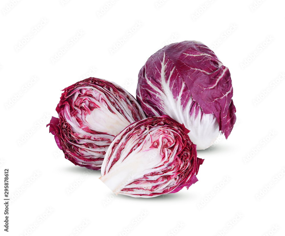 fresh radicchio red isolated on white background fresh radicchio red isolated on white background