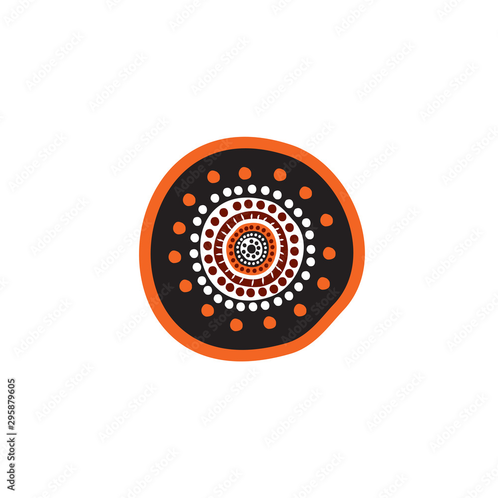 Aboriginal art dots painting icon logo design vector template Aboriginal art dots painting icon logo design vector template