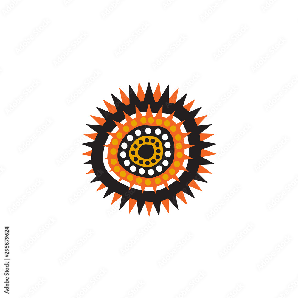 Fototapeta premium Aboriginal art dots painting icon logo design vector template