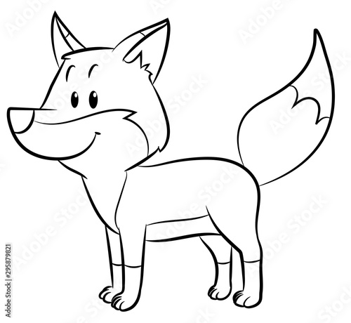 Niedlicher stehender Fuchs - Vektor-Illustration