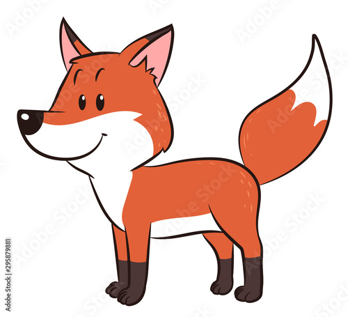 Niedlicher stehender Fuchs - Vektor-Illustration