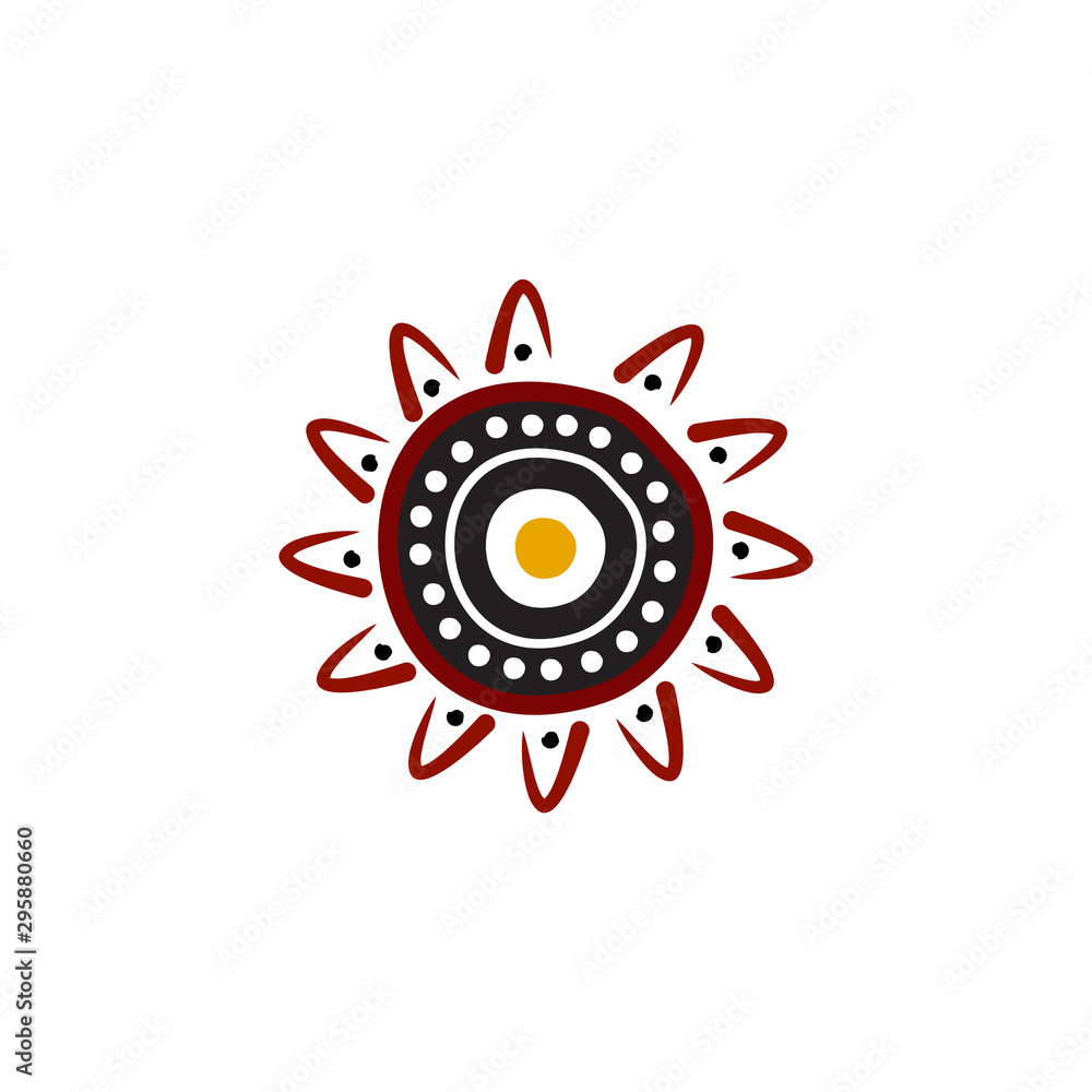 Fototapeta premium Aboriginal art dots painting icon logo design vector template