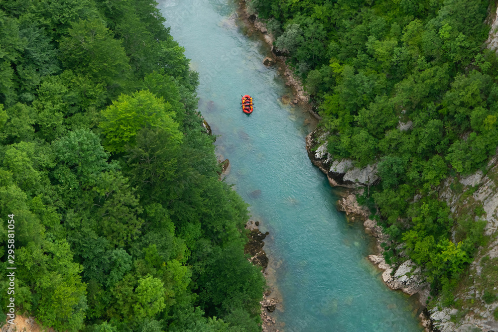 Boat for rafting in the canyon