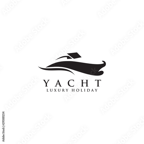 Yacht logo design vector template
