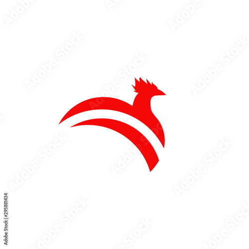 Fighter chicken logo design vector template