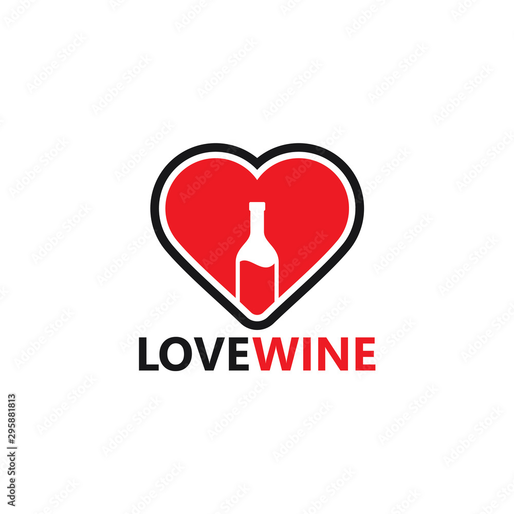 Love Wine Logo Template Design