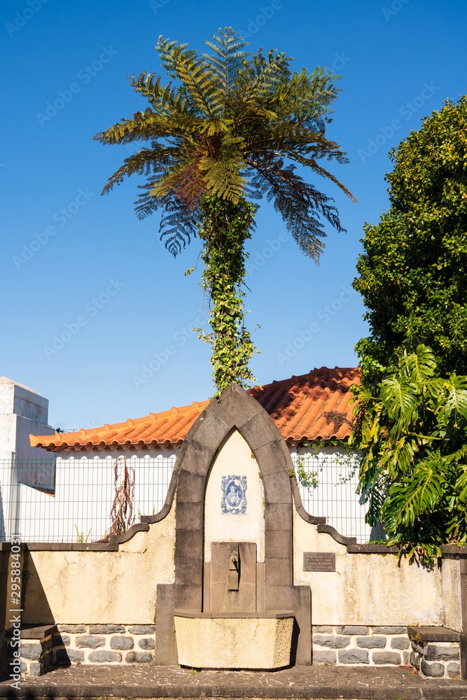 Beautifully designed public well in Santana, Madeira