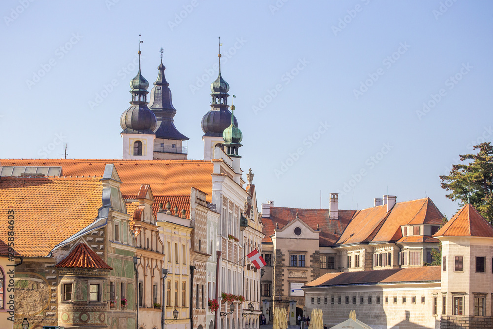 Fototapeta premium Telc, Czechy, znane miejsce, rynek starego miasta