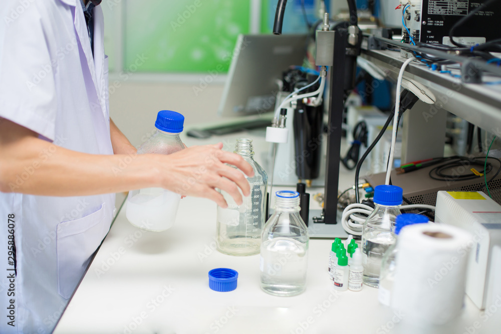 Fototapeta premium Researchers or students have conducted research in the laboratory.