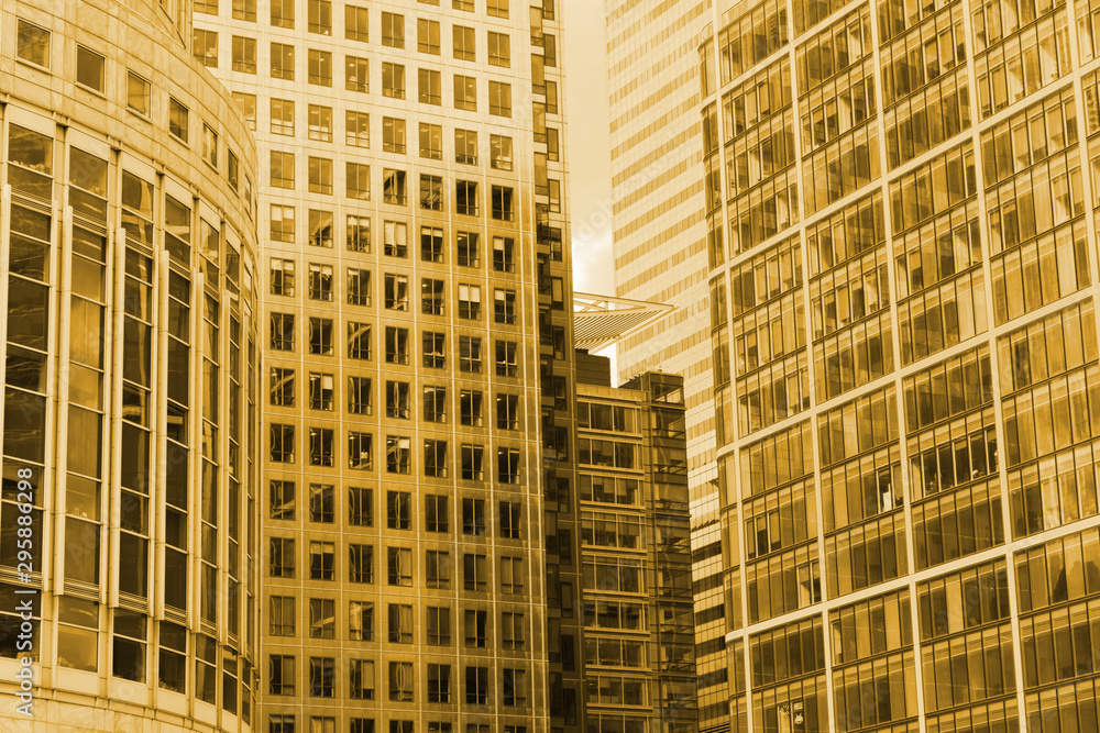 Fototapeta premium Orange Sunset in City Architecture