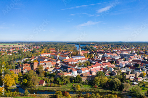Aussicht auf die Altstadt von Templin in der Uckermark, Land Brandenburg im Herbst photo
