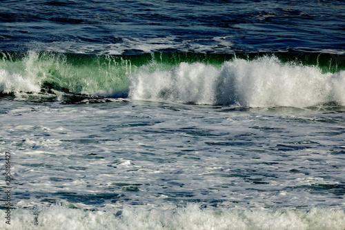 Waves breaking on the coast