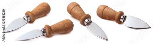 Tableau sur toile Parmesan cheese knife or tagliagrana set isolated on white background