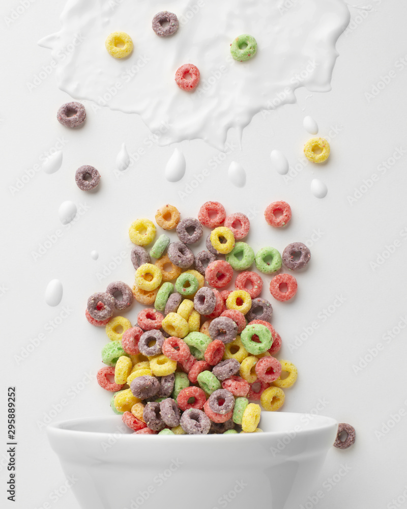 Close-up tasty colorful cereal Close-up tasty colorful cereal