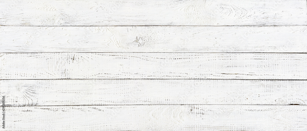 white wood texture background, wide wooden plank panel pattern - obrazy, fototapety, plakaty 