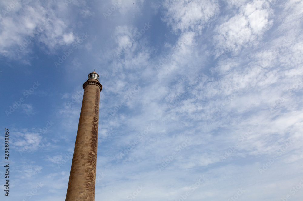 Gran Canaria, Mas Palomas ,  romantic lighthouse with bleu sky and clouds