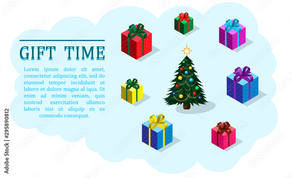 vector illustration of Christmas tree and gifts vector illustration of Christmas tree and gifts