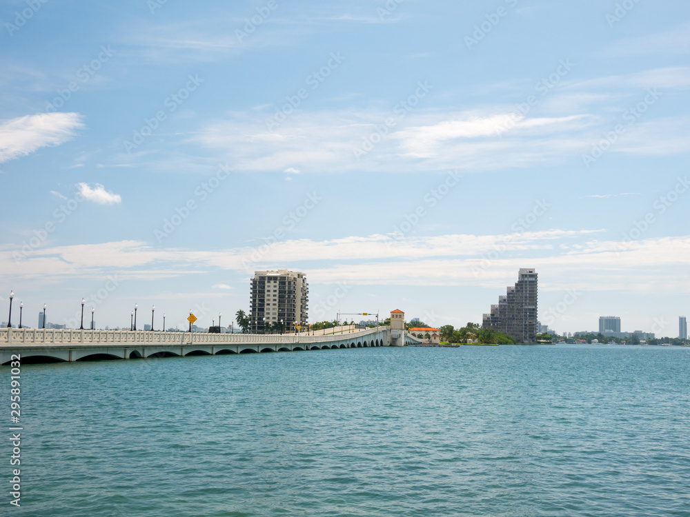 Miami Venetian Causeway Drawbridge and Skyline Miami Venetian Causeway Drawbridge and Skyline