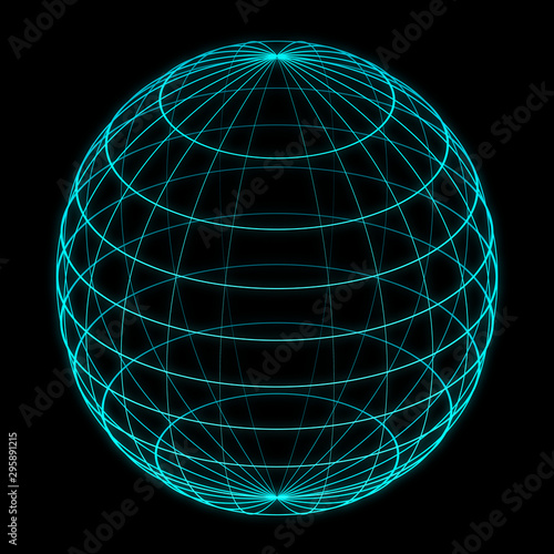 globe 3d isolation  abstract on  black background