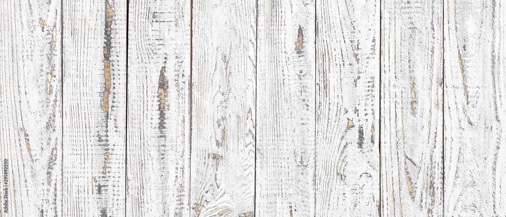 Naklejka premium white wood texture background, wide wooden plank panel pattern
