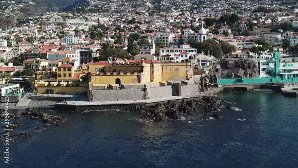 Aerial view of amphitheater-shaped city of Funchal, Madeira island, Portugal Aerial view of amphitheater-shaped city of Funchal, Madeira island, Portugal