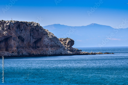 Panoramic View of Mediterranean Moroccan Coast, Belyounech City, Morocco