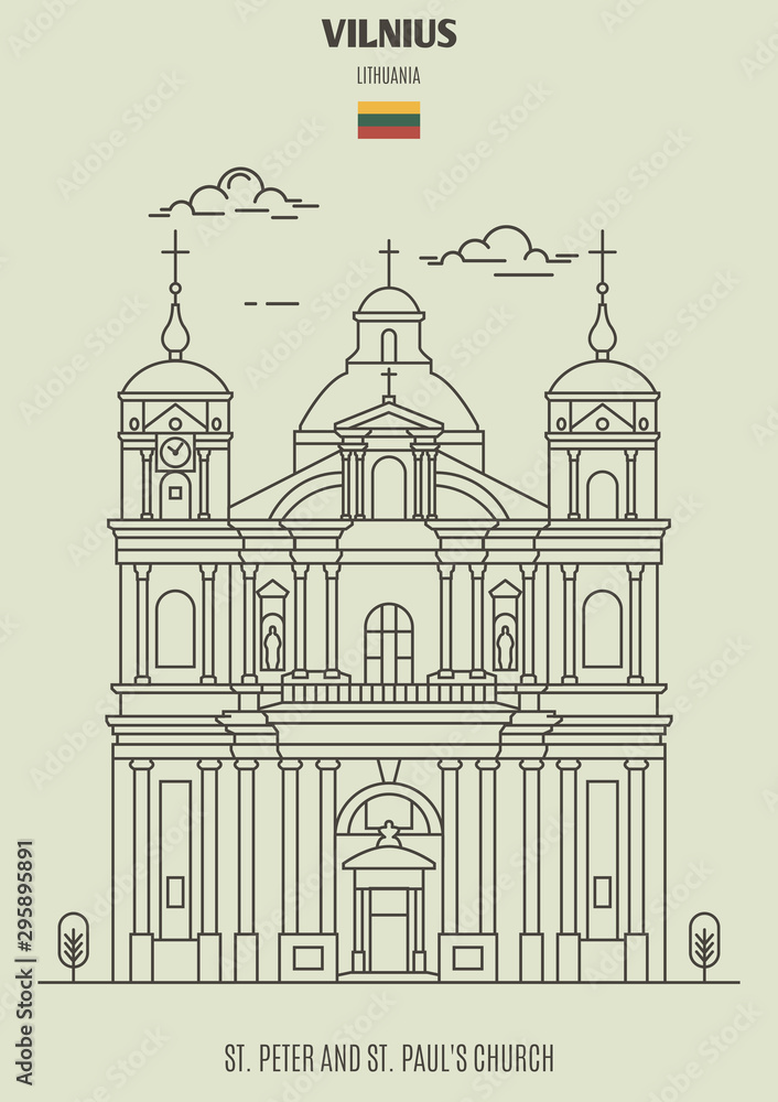 St. Peter and St. Paul's Church in Vilnius, Lithuania. Landmark icon