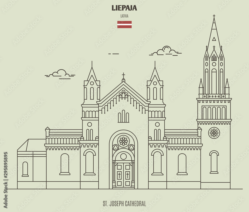 St. Joseph Cathedral in Liepaja, Latvia. Landmark icon