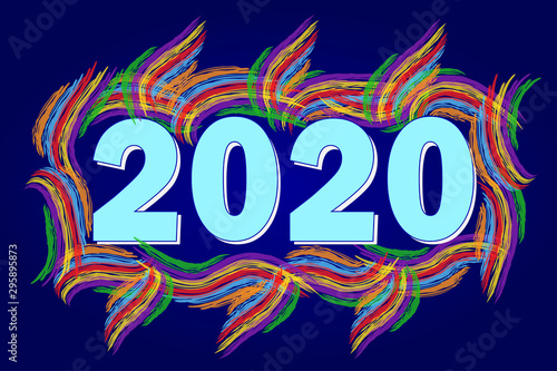 New Year greetings with text 2020 web banner for posters and the Internet