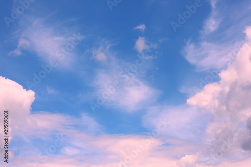 Abstract photo with purple clouds on background of sky