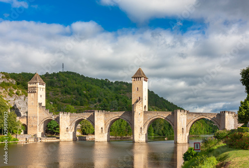 Pont Valentre across the Lot River in Cahors south west France