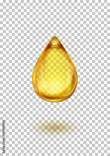 Drop of Oil or Honey on Transparent Background