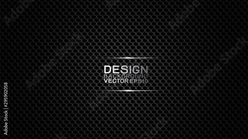 Vector design trendy and technology concept background. Dark carbon fiber texture and copy space on dark background, Abstract futuristic technology template.