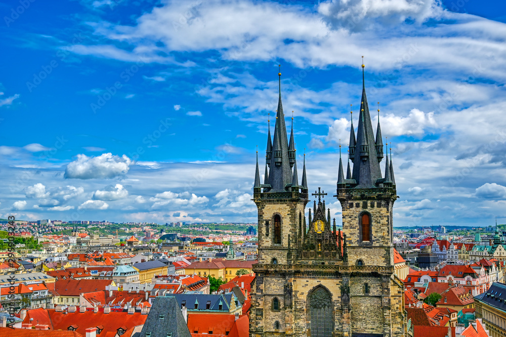 Fototapeta premium The Church of Our Lady before Tyn in Old Town Square of Prague, Czech Republic.