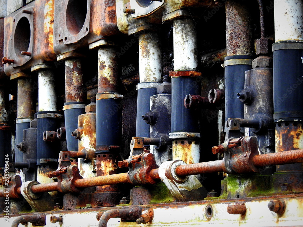 Rusty old train engine