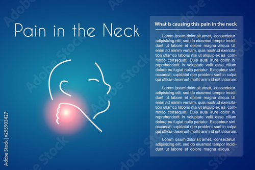 Vector Pain in the Neck Blue Background