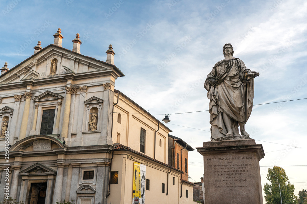 Novara city, Piedmont, Italy. HISTORIC PALACES IN NOVARA CITY IN ITALY IN EUROOPE