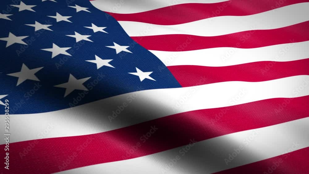 American Flag waving with highly detailed fabric texture seamless loop video . Realistic High Quality Render. United States flag loopable background. 1080p 60 fps American Flag waving with highly detailed fabric texture seamless loop video . Realistic High Quality Render. United States flag loopable background. 1080p 60 fps