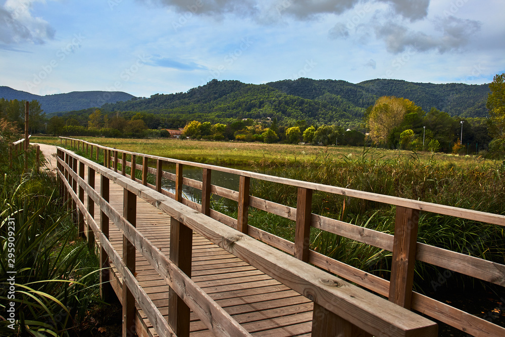 Wooden bridge in the countryside Wooden bridge in the countryside