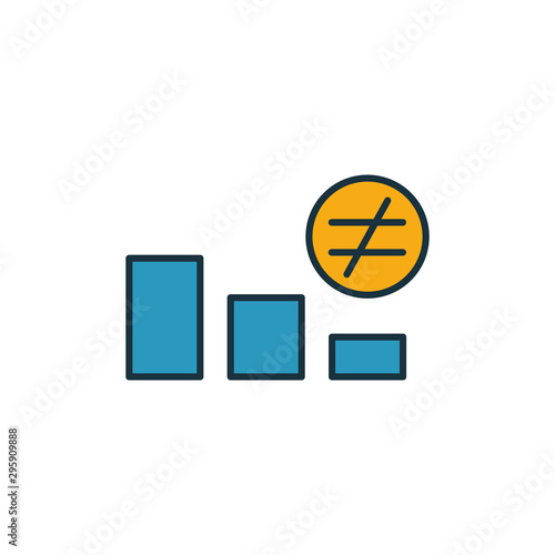 Reduced Inequality icon set. Four elements in diferent styles from community icons collection. Creative reduced inequality icons filled, outline, colored and flat symbols