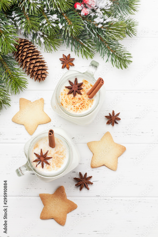 Eggnog. Traditional christmas cocktail Eggnog. Traditional christmas cocktail