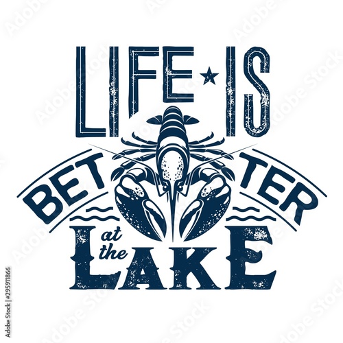 Crayfish t-shirt print of fishing sport club