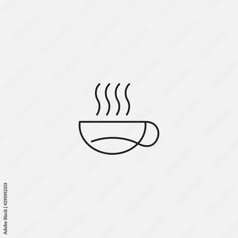 coffee cup linear logo template - vector