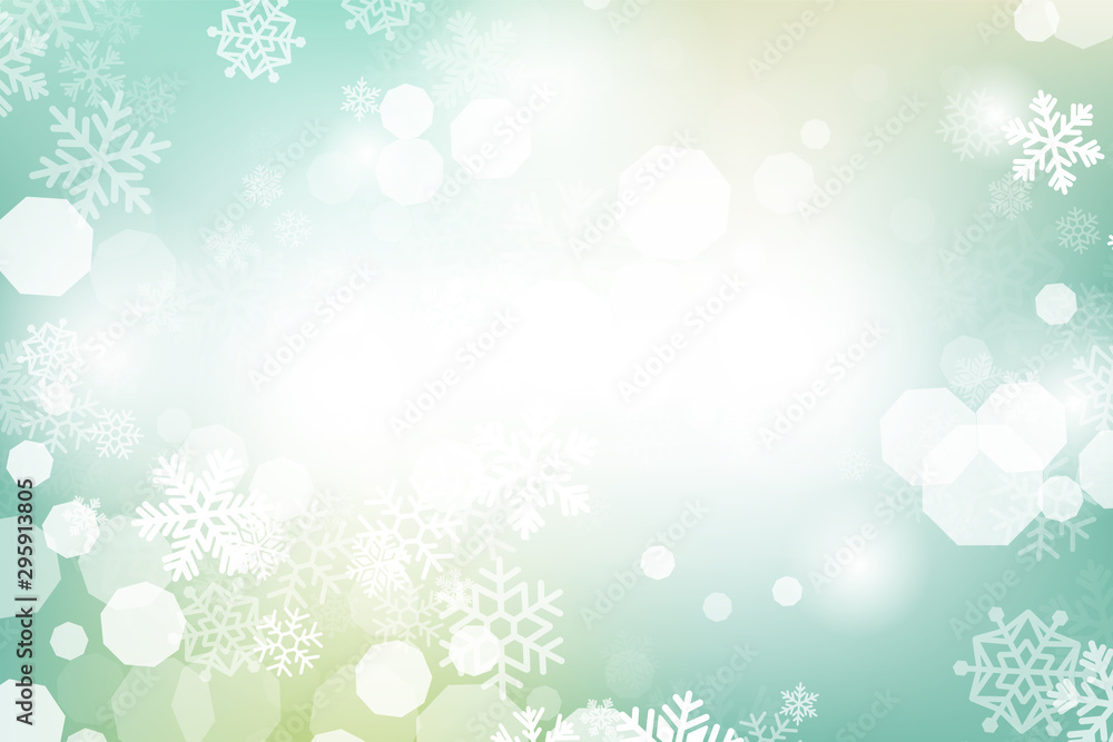 Winter glowing background. Vector holiday banner with lights, bokeh and snowflakes. Seasonal soft backdrop. Winter glowing background. Vector holiday banner with lights, bokeh and snowflakes. Seasonal soft backdrop.