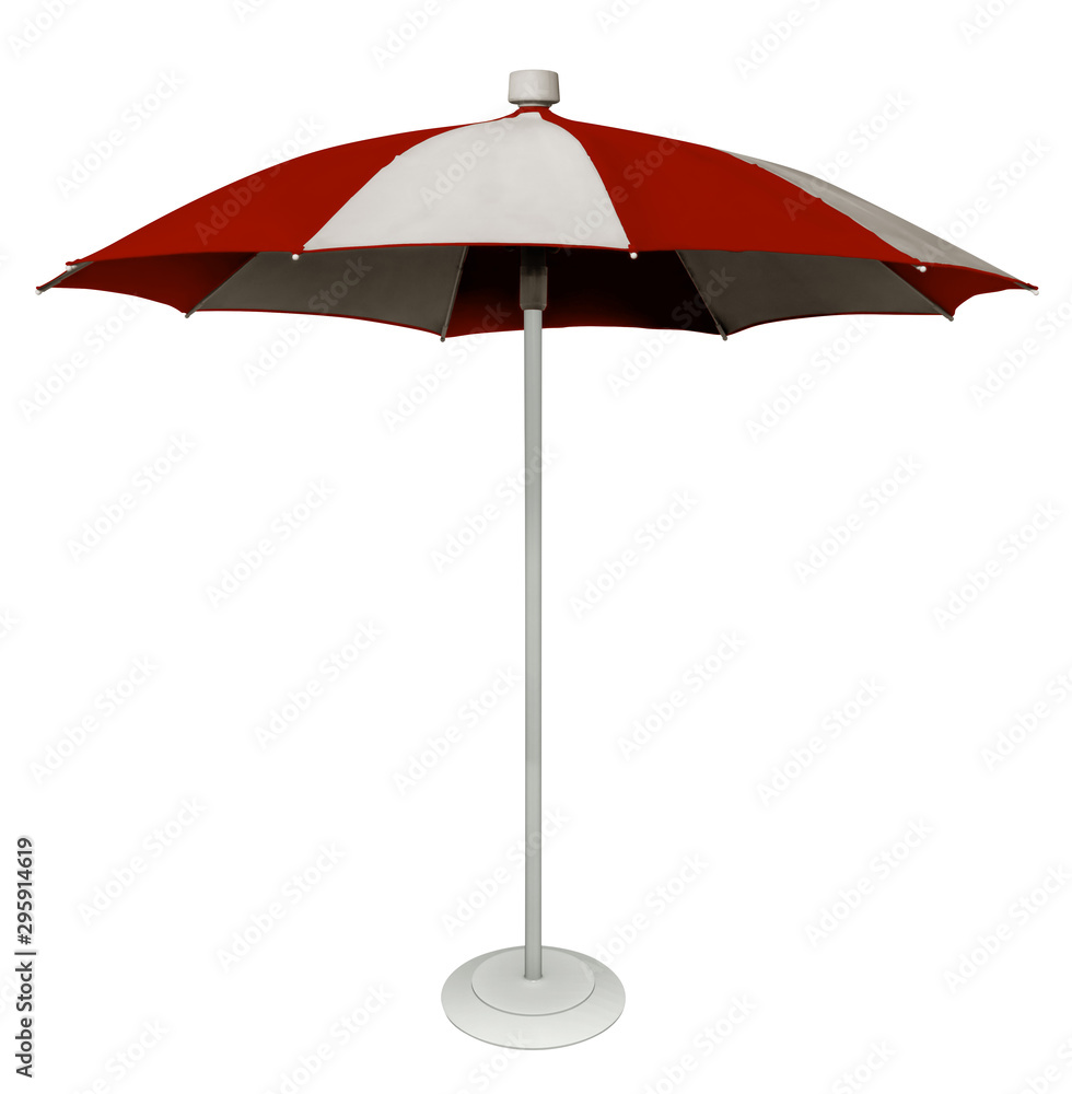 Striped red-white umbrella
