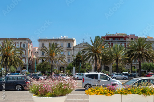 Cityscape of Cagliari  Italy  on a bright summer day.