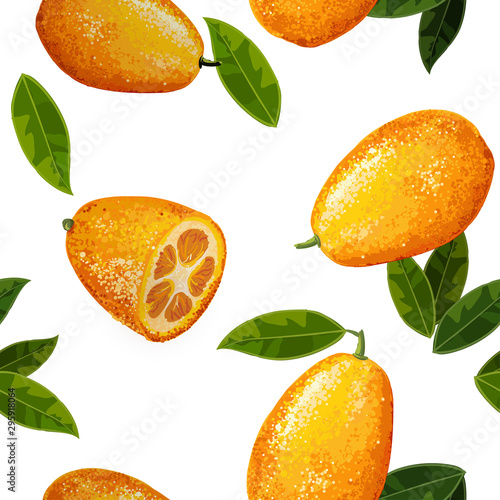 oranges with leaves isolated on white background