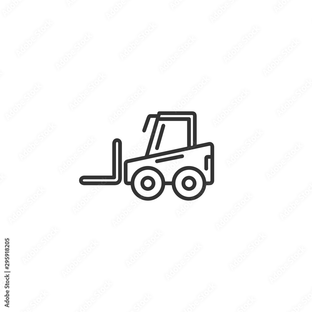 Bulldozer line icon in simple design on a white background