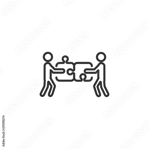 Cooperation line icon in simple design on a white background