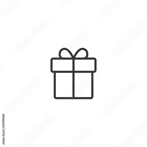 Gift line icon in simple design on a white background